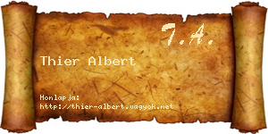 Thier Albert névjegykártya